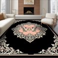 thumbnail image 1 of ODIKA 6'x9' Ultra-Soft Area Rug, Victorian Moth Portrait Decorative Border Antique Style Elegant None Washable, Bare feet friendly, Silk-Touch for Guest Room, Bedroom, 1 of 7