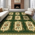 thumbnail image 1 of ODIKA 6'x9' Ultra-Soft Area Rug, Vinyl Traditional Vintage Ornamental Featuring Curling Vines Flower None Washable, Bare feet friendly, Silk-Touch for Guest Room, Bedroom, 1 of 7