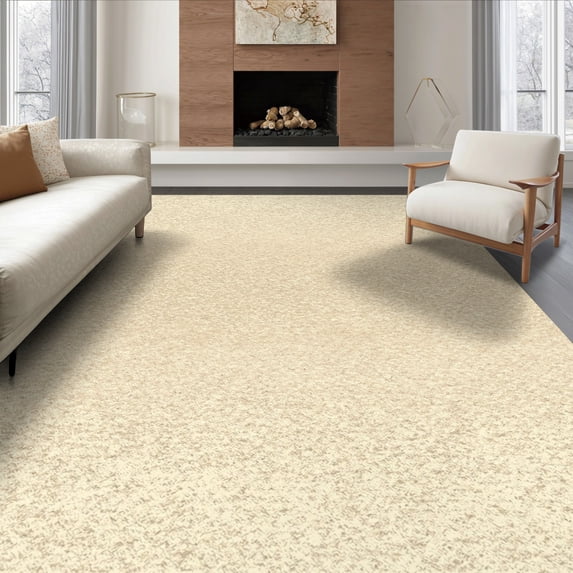 ODIKA 6'x9' Ultra-Soft Area Rug, Warm Beige Oatmeal Minimalist Design Subtle Tonal Speckles with Crisp Edges Washable, Bare feet friendly, Silk-Touch for Guest Room, Bedroom