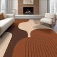 thumbnail image 1 of ODIKA 6'x9' Ultra-Soft Area Rug, Warm Earth Tones Abstract Geometric Design Contemporary Art Inspired with Bold Washable, Bare feet friendly, Silk-Touch for Guest Room, Bedroom, 1 of 7