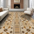 thumbnail image 1 of ODIKA 6'x9' Warm Earth Tones Floral Design Washable Area Rug Intricate Geometric Patterns with for Family Room, Living Mater Bedroom, Non-Slip, Easy Care, 1 of 7