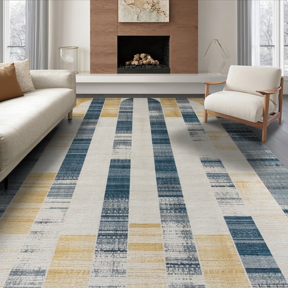 ODIKA 6'x9' Washable Area Rug Abstract Arch Contemporary Minimalist Doorway Lightweight Large for Family Room, Living Mater Bedroom, Non-Slip, Easy Care
