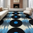 thumbnail image 1 of ODIKA 6'x9' Washable Area Rug Abstract Soundwave Vintage Record Icons Minimalist Vinyl Music Refined for Family Room, Living Room, Master Bedroom, Non-Slip, Easy Care, 1 of 7