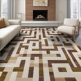 thumbnail image 1 of ODIKA 6'x9' Washable Area Rug Abstract Transitional Blocks Contemporary Minimalist Maze Brushstroke for Dining Room, Under Table, Office Décor, Non-Slip Chair-Friendly, 1 of 7