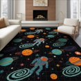 thumbnail image 1 of ODIKA 6'x9' Washable Area Rug Astronaut Cyber Arcade Galaxy Motifs Sapcerug Fireworks Anime Flowing Dynamic for Queen Size Bedroom, Under Bed, Master Suite, Easy Care, Non-Shedding, 1 of 7