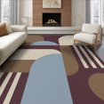 thumbnail image 1 of ODIKA 6'x9' Washable Area Rug Beige Burgundy Geometric Design Bold Abstract Shapes with Modern Flair for Dining Room, Under Table, Office Décor, Non-Slip Chair-Friendly, 1 of 7