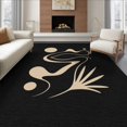 thumbnail image 1 of ODIKA 6'x9' Washable Area Rug Black Beige Abstract Geometric Swirl Design Elegant Flowing Lines and Circular Accents for Dining Room, Under Table, Office Décor, Non-Slip Chair-Friendly, 1 of 7