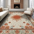 thumbnail image 1 of ODIKA 6'x9' Washable Area Rug Boho Retro Hallway Border Hallways Flower Vine Mirrored Scatter for Family Room, Living Room, Master Bedroom, Non-Slip, Easy Care, 1 of 7