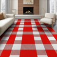 thumbnail image 1 of ODIKA 6'x9' Washable Area Rug Checked Farmhouse Gingham Grid Striped Christma Plaid Checkered Refined for Family Room, Living Room, Master Bedroom, Non-Slip, Easy Care, 1 of 7