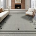 thumbnail image 1 of ODIKA 6'x9' Washable Area Rug Checkered Diamond Dot With Modern Interlocking Striped Accents for Queen Size Bedroom, Under Bed, Master Suite, Easy Care, Non-Shedding, 1 of 7