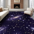 thumbnail image 1 of ODIKA 6'x9' Washable Area Rug Constellation Galaxy Stardust Motif Cosmic Swirl Purple Starry Refined for Dining Room, Under Table, Office Décor, Non-Slip Chair-Friendly, 1 of 7