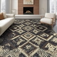 thumbnail image 1 of ODIKA 6'x9' Washable Area Rug Cream Distressed Boho Interlocking Geometric Academia Farmhouse for Queen Size Bedroom, Under Bed, Master Suite, Easy Care, Non-Shedding, 1 of 7