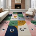 thumbnail image 1 of ODIKA 6'x9' Washable Area Rug Dusty Pink Green Retro Abstract Funky Postmodern Composition Playful with for Family Room, Living Mater Bedroom, Non-Slip, Easy Care, 1 of 7