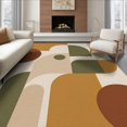 thumbnail image 1 of ODIKA 6'x9' Washable Area Rug Earthy Tones Abstract Geometric Design Modern Artistic Interpretation with Bold Geometry for Queen Size Bedroom, Under Bed, Master Suite, Easy Care, Non-Shedding, 1 of 7