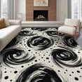 thumbnail image 1 of ODIKA 6'x9' Washable Area Rug Easy Care, Non-Shedding, Composition Irregular Dots Short Strokes Monochrome Classroom for Queen Size Bedroom Under Bed Master Suite, 1 of 7