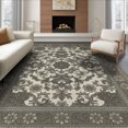 thumbnail image 1 of ODIKA 6'x9' Washable Area Rug Easy Care, Non-Shedding, Entry Faded Grey Botanical Scroll Muted Neutral Decorative Entryway for Queen Size Bedroom Under Bed Master Suite, 1 of 7