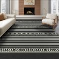 thumbnail image 1 of ODIKA 6'x9' Washable Area Rug Easy Care, Non-Shedding, Entryway Geometric Tone Border Detail Rectangular Bathroom Front for Queen Size Bedroom Under Bed Master Suite, 1 of 7