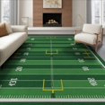 thumbnail image 1 of ODIKA 6'x9' Washable Area Rug Easy Care, Non-Shedding, Football Theme Gridiron Markers Goal Posts Stripes Field Flowing Dynamic for Queen Size Bedroom Under Bed Master Suite, 1 of 7