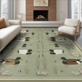 thumbnail image 1 of ODIKA 6'x9' Washable Area Rug Easy Care, Non-Shedding, Hunting Mallard Theme Vintage Stones Reeds Fishing Lure Motif for Queen Size Bedroom Under Bed Master Suite, 1 of 7