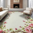 thumbnail image 1 of ODIKA 6'x9' Washable Area Rug Easy Care, Non-Shedding, Pink Coquette Boho Trailing Vine Border Delicate Ribbon Vintage for Queen Size Bedroom Under Bed Master Suite, 1 of 7