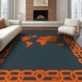thumbnail image 1 of ODIKA 6'x9' Washable Area Rug Easy Care, Non-Shedding, Round Map Interlocking Border Detail Planetary Galaxy Circles for Queen Size Bedroom Under Bed Master Suite, 1 of 7