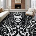 thumbnail image 1 of ODIKA 6'x9' Washable Area Rug Easy Care, Non-Shedding, Streetwear Gothic Dorm Guys Men Chrome Anime Skull Beast Graphic Playful for Queen Size Bedroom Under Bed Master Suite, 1 of 7