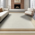 thumbnail image 1 of ODIKA 6'x9' Washable Area Rug Easy Care, Non-Shedding, Striped Border Pinstripe Large Solid Seagrass for Queen Size Bedroom Under Bed Master Suite, 1 of 7