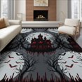 thumbnail image 1 of ODIKA 6'x9' Washable Area Rug Eerie Bloody Gothic Border Spooky Mansion Halloween Haunted Horror Playful for Family Room, Living Room, Master Bedroom, Non-Slip, Easy Care, 1 of 7