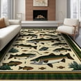 thumbnail image 1 of ODIKA 6'x9' Washable Area Rug Fish Fishing Bass Cabin Lure Reel Motif Tackle Border Angler for Dining Room, Under Table, Office Décor, Non-Slip Chair-Friendly, 1 of 7
