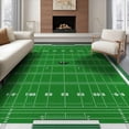 thumbnail image 1 of ODIKA 6'x9' Washable Area Rug Football Sport Design With Gridiron Yard Lines And Team Pennant Motif for Dining Room, Under Table, Office Décor, Non-Slip Chair-Friendly, 1 of 7