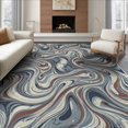 thumbnail image 1 of ODIKA 6'x9' Washable Area Rug Front Fluid Door Subtle Drifting Motifs Bedside Beige Ru Skid for Queen Size Bedroom, Under Bed, Master Suite, Easy Care, Non-Shedding, 1 of 7