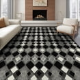 thumbnail image 1 of ODIKA 6'x9' Washable Area Rug Geometric Grid Farmhouse Style Balanced Lattice Diamond Design for Queen Size Bedroom, Under Bed, Master Suite, Easy Care, Non-Shedding, 1 of 7