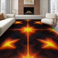 thumbnail image 1 of ODIKA 6'x9' Washable Area Rug Illusion Abstract Cracked Flow Molten Border Volcanic Optical Refined Structured for Queen Size Bedroom, Under Bed, Master Suite, Easy Care, Non-Shedding, 1 of 7