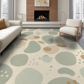 ODIKA 6'x9' Washable Area Rug That Minimalist Over Irregular Shape Abstract Carpeta Para Sala for Family Room, Living Room, Master Bedroom, Non-Slip, Easy Care
