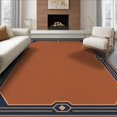 thumbnail image 1 of ODIKA 6'x9' Washable Area Rug Navy Rust and Geometric Border Elegant Art Style with Accents for Queen Size Bedroom, Under Bed, Master Suite, Easy Care, Non-Shedding, 1 of 7