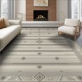thumbnail image 1 of ODIKA 6'x9' Washable Area Rug Neutral Boho Scattered Geometric Motif Blended Vintage Ivory for Family Room, Living Room, Master Bedroom, Non-Slip, Easy Care, 1 of 7