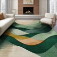 thumbnail image 1 of ODIKA 6'x9' Washable Area Rug Non-Slip, Chair-Friendly, Abstract Mid Wavy Striped Gradient Contemporary Tone Cream Wave for Dining Room, Under Table, Office Décor, 1 of 7