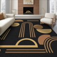 thumbnail image 1 of ODIKA 6'x9' Washable Area Rug Non-Slip, Chair-Friendly, Black Gold Geometric Design Accent Elegant Abstract Art Inspired Symmetry for Dining Room, Under Table, Office Décor, 1 of 7