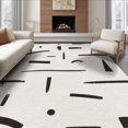 thumbnail image 1 of ODIKA 6'x9' Washable Area Rug Non-Slip, Chair-Friendly, Black White Abstract Geometric Contemporary Artistic Design with Bold for Dining Room, Under Table, Office Décor, 1 of 7
