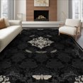 thumbnail image 1 of ODIKA 6'x9' Washable Area Rug Non-Slip, Chair-Friendly, Boho Academia Goth Centerpiece Symmetrical Motif Traction Gothic for Dining Room, Under Table, Office Décor, 1 of 7