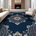 thumbnail image 1 of ODIKA 6'x9' Washable Area Rug Non-Slip, Chair-Friendly, Classic Entryway With Floral Scroll Borders And Symmetrical Layout for Dining Room, Under Table, Office Décor, 1 of 7