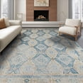 thumbnail image 1 of ODIKA 6'x9' Washable Area Rug Non-Slip, Chair-Friendly, Farmhouse Trellis Geometric Lattice Interlocking Motifs Juniper for Dining Room, Under Table, Office Décor, 1 of 7