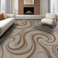 thumbnail image 1 of ODIKA 6'x9' Washable Area Rug Non-Slip, Chair-Friendly, Grain Ring Earthy Swirl Motif Concentric Annual Rings Farmhouse Stump Flowing for Dining Room, Under Table, Office Décor, 1 of 7