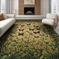 thumbnail image 1 of ODIKA 6'x9' Washable Area Rug Non-Slip, Chair-Friendly, Jungle Insect Eclectic Vines Patterned Motifs Border Motif Scatter for Dining Room, Under Table, Office Décor, 1 of 7