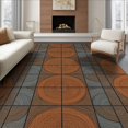 thumbnail image 1 of ODIKA 6'x9' Washable Area Rug Non-Slip, Chair-Friendly, Mosaic Annual Ring Concentric Rings Earthy Farmhouse Stump Grain Refined for Dining Room, Under Table, Office Décor, 1 of 7