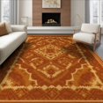 thumbnail image 1 of ODIKA 6'x9' Washable Area Rug Non-Slip, Chair-Friendly, Orange Boho Burnt Motif Decorative Symmetrical Bathroom Fall for Dining Room, Under Table, Office Décor, 1 of 7