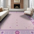 thumbnail image 1 of ODIKA 6'x9' Washable Area Rug Non-Slip, Chair-Friendly, Pink Checkered Purple Gingham Boho Charm Bold Checkerboard Grid for Dining Room, Under Table, Office Décor, 1 of 7