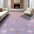 thumbnail image 1 of ODIKA 6'x9' Washable Area Rug Non-Slip, Chair-Friendly, Pink Motif Ombre Gradient Watercolor Motifs Confetti Dots Large Flowing Dynamic for Dining Room, Under Table, Office Décor, 1 of 7