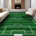 thumbnail image 1 of ODIKA 6'x9' Washable Area Rug Non-Slip, Chair-Friendly, Soccer Field Stadium Stripe Interactive Velvet Practice Football Flowing Dynamic for Dining Room, Under Table, Office Décor, 1 of 7