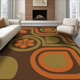 thumbnail image 1 of ODIKA 6'x9' Washable Area Rug Non-Slip, Easy Care, Brown Orange Geometric Design Elegant Abstract with Modern Artistry for Family Room, Living Room, Master Bedroom, 1 of 7